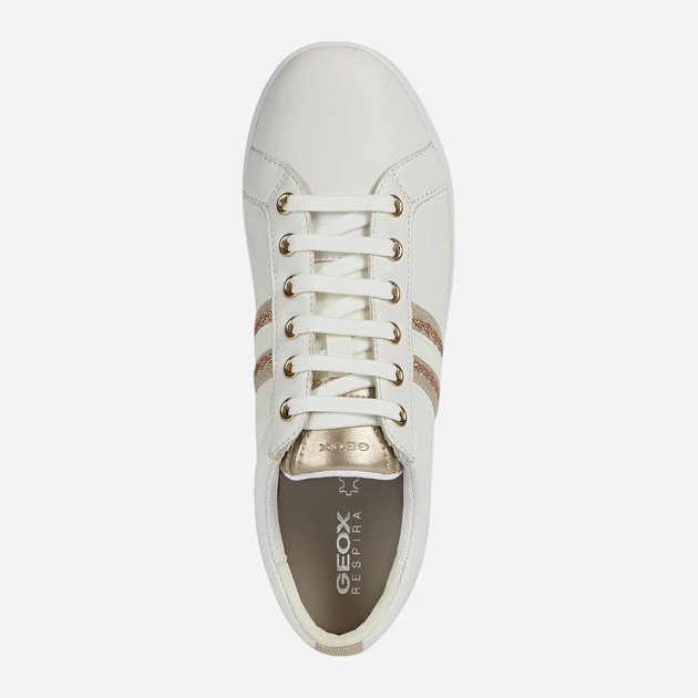Sneakersy damskie do kostki Geox D921BA085NF-C1ZH8 36.5 23.7 cm Biały/Złoty (8050036653994) - obraz 4