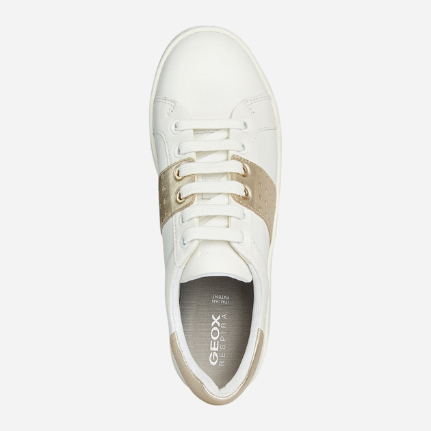 Sneakersy damskie do kostki Geox D35QXB085Y2-C0232 36 23.4 cm Biały/Złoty (8056206039476) - obraz 4