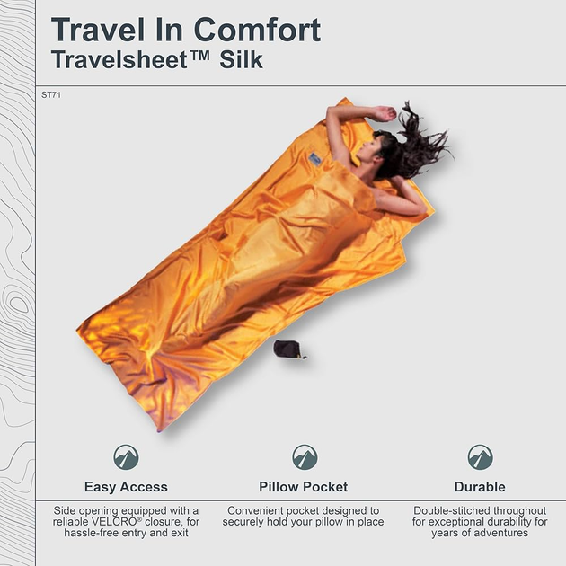 Спальний мішок Cocoon Travelsheet 220 x 90 см Sunset (0799696102265) - зображення 3