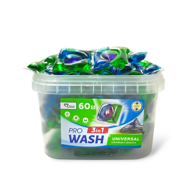Капсули для прання Pro Wash капсули Альпійська свіжість 130 шт (ПОШТУЧНО) (4262396145413) - Фото 1 Капсули для прання Pro Wash капсули Альпійська свіжість 130 шт (ПОШТУЧНО) (4262396145413) - зображення 1