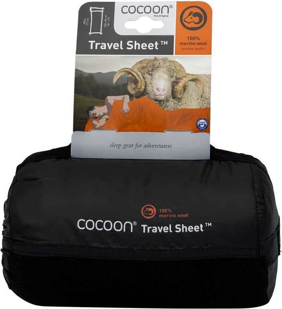 Śpiwór Cocoon Travelsheet 220 x 85 cm Black (0799696108311) - obraz 1