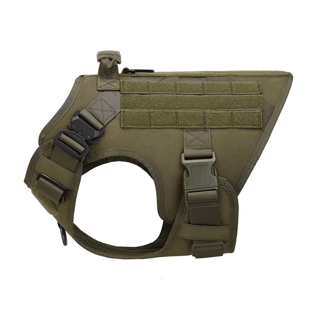Тактическая шлейка с системой MOLLE и ручкой для собак хаки - Фото 2 Тактическая шлейка с системой MOLLE и ручкой для собак хаки - изображение 2