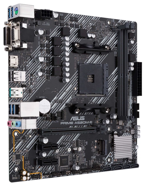 Материнская плата Asus Prime A520M-E/CSM (sAM4, AMD A520, PCI-Ex16) - Фото 2 Материнская плата Asus Prime A520M-E/CSM (sAM4, AMD A520, PCI-Ex16) - изображение 2