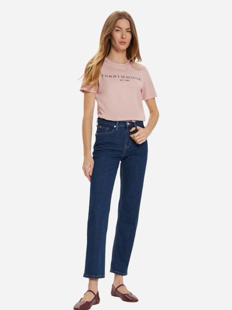 Koszulka damska bawełniana Tommy Hilfiger WW0WW40276-TQN S Jasnoróżowa (8720638642664) - obraz 3