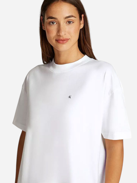 Футболка бавовняна жіноча Calvin Klein Jeans J20J225113-YAF S Біла (8720639930906) - зображення 1