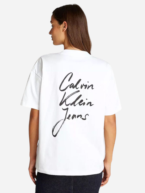 Футболка бавовняна жіноча Calvin Klein Jeans J20J225113-YAF S Біла (8720639930906) - зображення 2