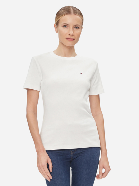 Koszulka damska bawełniana Tommy Hilfiger WW0WW40587-YBL M Biała (8720646208487) - obraz 1