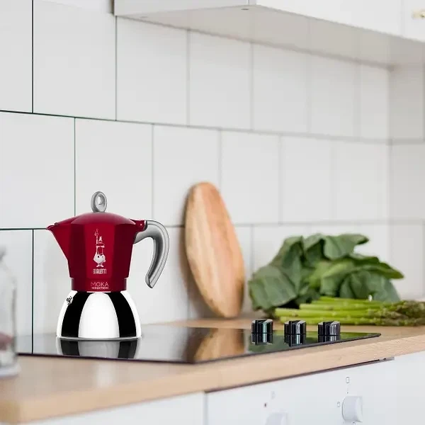 Гейзерна кавоварка Bialei 100 мл Moka Induction Red 2 чашки Store - зображення 2