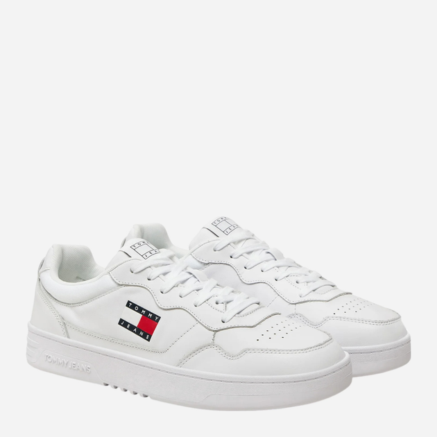 Sneakersy męskie skórzane Tommy Jeans EM0EM01443-YBR 45 Białe (8720637381526) - obraz 2