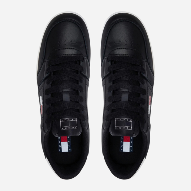 Sneakersy męskie skórzane Tommy Jeans EM0EM01574-BDS 45 Czarne (8720638211273) - obraz 4