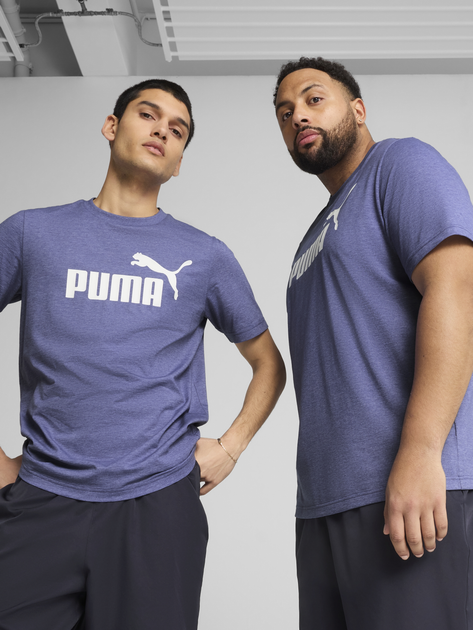 Koszulka męska bawełniana Puma Ess No.1 Logo Heather Tee (S) 68255146 S Fioletowa (4067983317323) - obraz 4