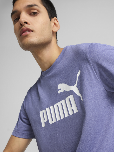 Koszulka męska bawełniana Puma Ess No.1 Logo Heather Tee (S) 68255146 2XL Fioletowa (4067983317392) - obraz 5