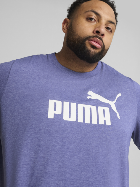 Koszulka męska bawełniana Puma Ess No.1 Logo Heather Tee (S) 68255146 M Fioletowa (4067983317385) - obraz 6