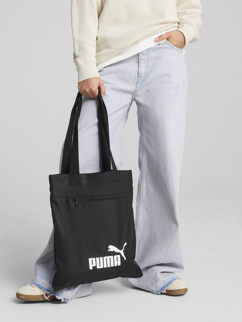 Спортивна сумка шопер жіноча тканинна велика Puma Phase Packable Tote 09117201 Чорна (4067984173584) - зображення 2