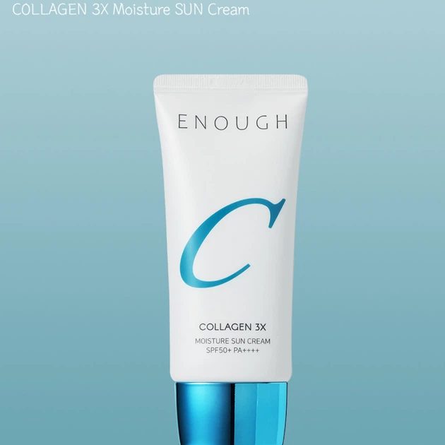 Солнцезащитный крем для лица Enough Collagen 3Х Moisture Sun Cream SPF50+/PA+++ 50мл - Фото 4 Солнцезащитный крем для лица Enough Collagen 3Х Moisture Sun Cream SPF50+/PA+++ 50мл - изображение 4