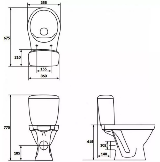 Унитаз-компакт CERSANIT Mito Cersania 704 SimpleOn 011 3/6 c бачком и сиденьем Soft Close дюропласт - изображение 5