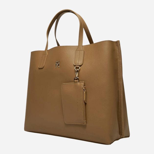 Torba shopper damska duża Tommy Hilfiger AW0AW17335-RBC Jasnobrązowa (8720638203254) - obraz 3
