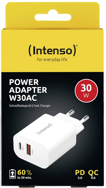 Ładowarka Intenso 30W 1xUSB-A/1xUSB-C White (7803012) - obraz 3