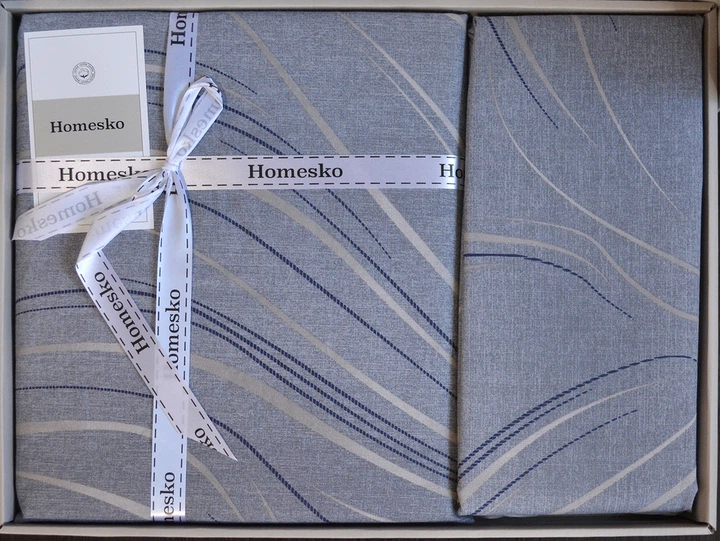 Турецька постільна білизна First Choice Homesko Ranforse Donis Grey сімейна з простирадлом на резинці 160х200х30см - зображення 5