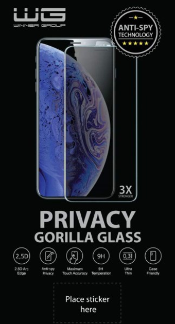 Szkło hartowane Winner Group Privacy 4D Full Glue do Apple iPhone 16 Pro Max Black (8591194123771) - obraz 2