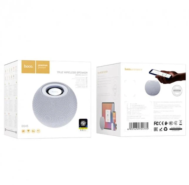 Акустика HOCO BS45 Deep sound sports BT speaker, BT5.0, TWS, FM, TF, grey - изображение 4