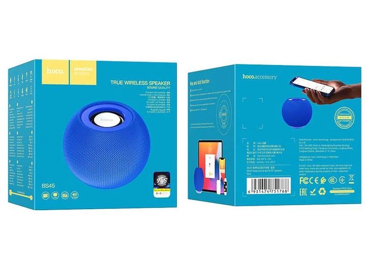 Акустика HOCO BS45 Deep sound sports BT speaker, BT5.0, TWS, FM, TF, blue - изображение 2