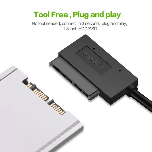 Кабель-адаптер SATA 3, 22pin to USB 6Gbps Black, Для HDD и SSD - изображение 7