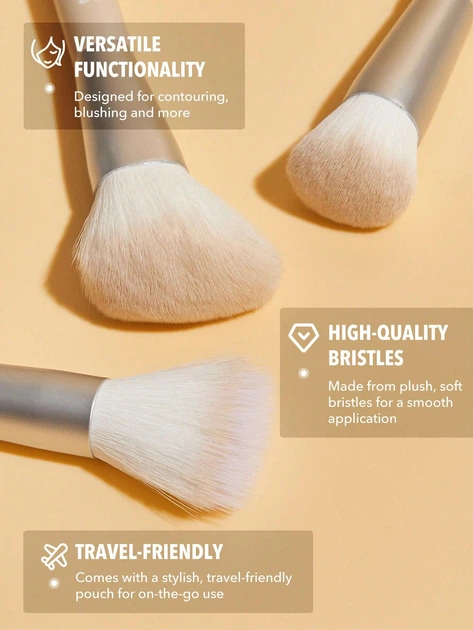 Набір пензлів для макіяжу Sheglam Glam 101 Face Essentials Brush Set - Фото 5 Набір пензлів для макіяжу Sheglam Glam 101 Face Essentials Brush Set - изображение 5