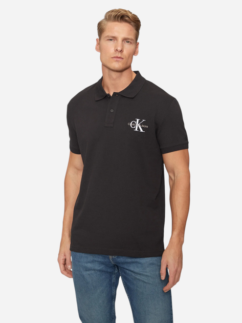 Поло чоловіче Calvin Klein Jeans J30J325664-BEH S Чорне (8720639020089) - зображення 1