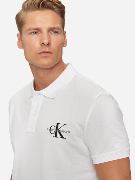 Koszulka polo męska elegancka Calvin Klein Jeans J30J325664-YAF S Biała (8720639916030) - obraz 4