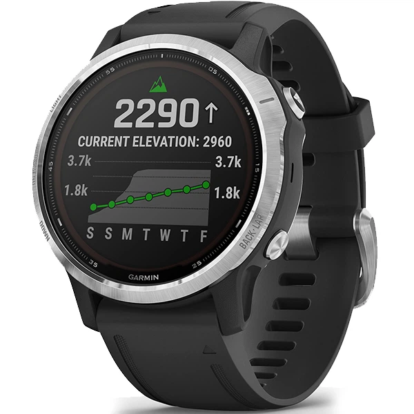 Смарт-часы Garmin Fenix 6S Solar Silver with Black Band (010-02409-00) - Фото 2 Смарт-часы Garmin Fenix 6S Solar Silver with Black Band (010-02409-00) - изображение 2
