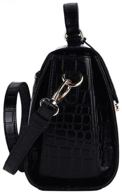 Сумка на плечо глянцевая женская из натуральной кожи Ashwood C55 Black 902-492 2857-85881 - Фото 4 Сумка на плечо глянцевая женская из натуральной кожи Ashwood C55 Black 902-492 2857-85881 - изображение 4