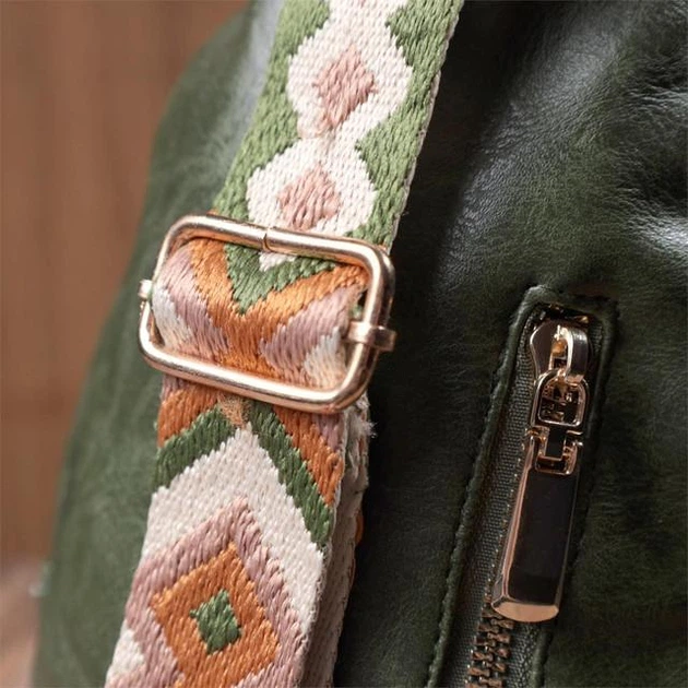 Жіноча сумка-слінг Vintage 16х25х6,5 см зелена з екошкіри через плече 60725 - зображення 12