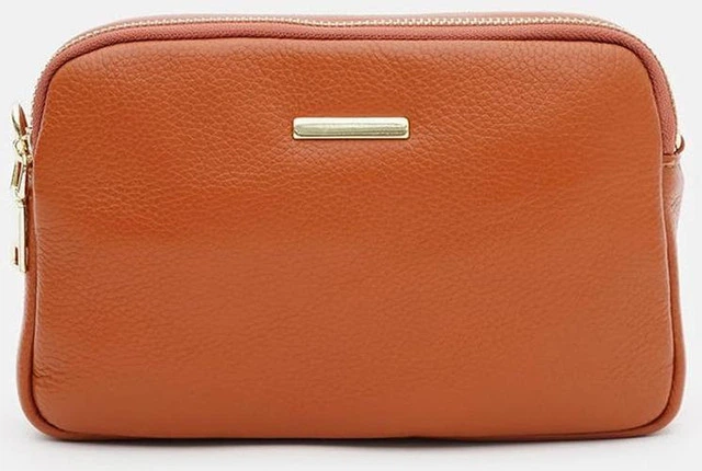 Жіноча шкіряна сумка Borsa Leather стильна коричнева сумка через плече з натуральної шкіри 54224 - зображення 2