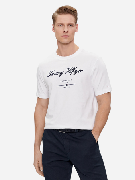 Koszulka męska bawełniana Tommy Hilfiger MW0MW33691-YBR XL Biała (8720645698661) - obraz 1