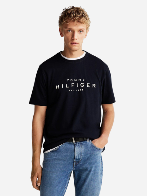 Футболка бавовняна чоловіча Tommy Hilfiger MW0MW37448-DW5 2XL Темно-синя (8720638295969) - зображення 1