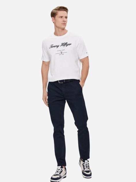 Футболка бавовняна чоловіча Tommy Hilfiger MW0MW33691-YBR L Біла (8720645698432) - зображення 3
