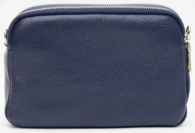 Сумка крос-боді через плече жіноча з натуральної шкіри маленька Borsa Leather Синій 38289 - зображення 3