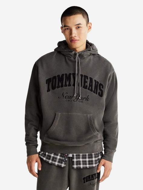 Худі оверсайз чоловіче Tommy Jeans DM0DM20263-BDS M Темно-сіре (8720638584605) - зображення 1