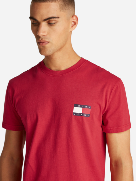 Футболка бавовняна чоловіча Tommy Jeans DM0DM20346-XME S Червона (8720638482758) - зображення 4