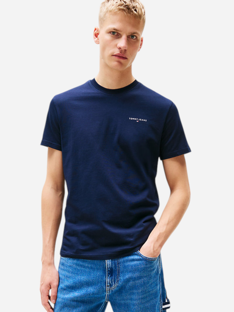 Футболка бавовняна чоловіча Tommy Jeans DM0DM21188-C1G 2XL Темно-синя (8720638503989) - зображення 1