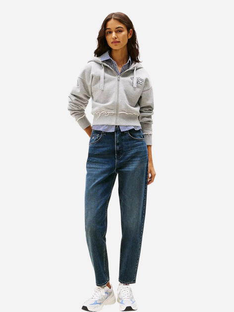 Jeansy mom fit damskie z wysokim stanem Tommy Jeans DW0DW19580-1BJ 28-32 Ciemnoniebieskie (8720638499053) - obraz 3