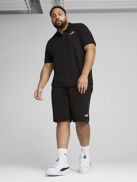 Поло довге чоловіче Puma Ess No.1 Logo Pique Polo 68255201 M Чорне (4067983317873) - зображення 3