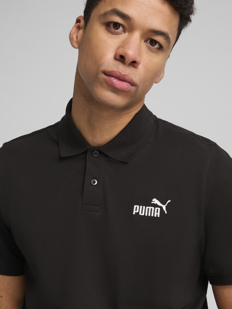 Поло довге чоловіче Puma Ess No.1 Logo Pique Polo 68255201 M Чорне (4067983317873) - зображення 4