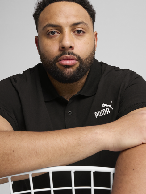 Поло довге чоловіче Puma Ess No.1 Logo Pique Polo 68255201 XL Чорне (4067983317828) - зображення 5