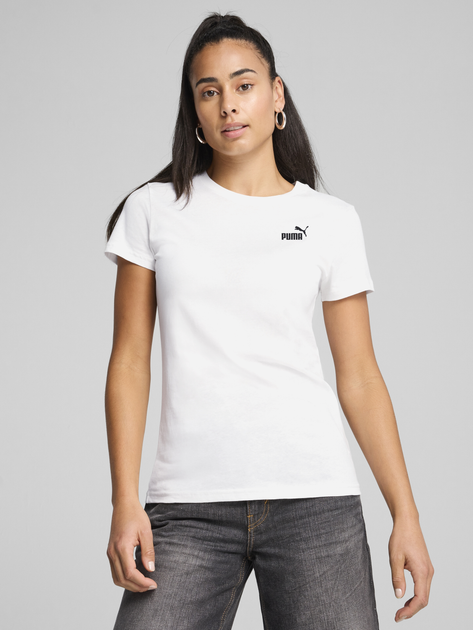 Koszulka damska bawełniana Puma Ess Small No.1 Logo Tee 68237202 XL Biała (4067983403453) - obraz 1