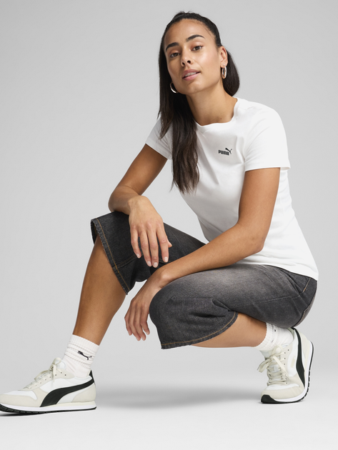 Koszulka damska bawełniana Puma Ess Small No.1 Logo Tee 68237202 XS Biała (4067983403477) - obraz 3