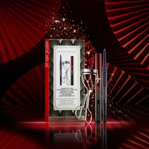 Набір косметики для макіяжу Kevyn Aucoin The Beauty Stars Eye Defining Lash and Liner Trio Керлер для вій + Туш для вій 5 г + Підводковий Олівець 0.25 г (810050680226) - зображення 6