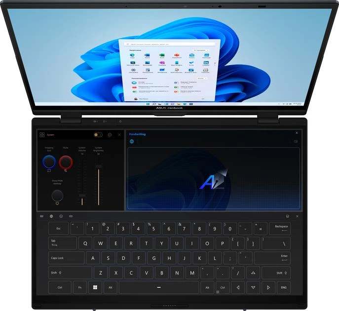Ноутбук Asus ZenBook Duo (2024) UX8406MA-PZ355X Inkwell Gray / 14" OLED 3K 120 Гц, Multi-touch / Intel Core Ultra 7 155H / RAM 32 ГБ / SSD 1 ТБ / Intel Arc Graphics / Windows 11 Pro - Фото 5 Ноутбук Asus ZenBook Duo (2024) UX8406MA-PZ355X Inkwell Gray / 14" OLED 3K 120 Гц, Multi-touch / Intel Core Ultra 7 155H / RAM 32 ГБ / SSD 1 ТБ / Intel Arc Graphics / Windows 11 Pro - изображение 5