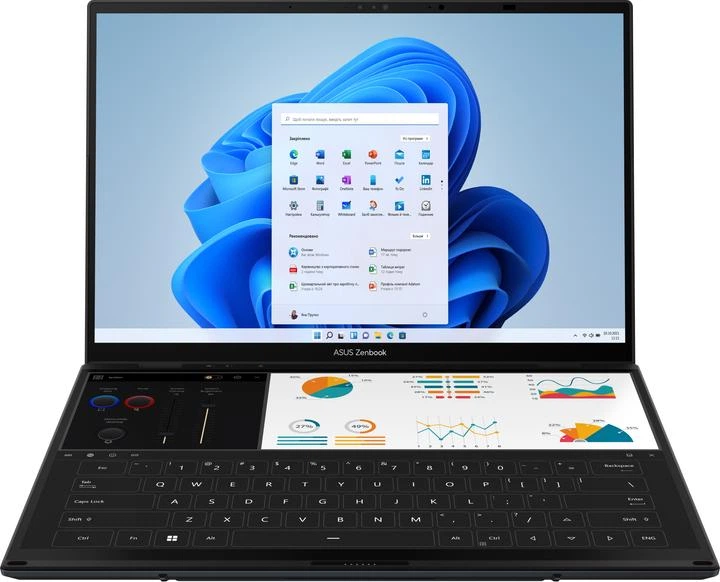 Ноутбук Asus ZenBook Duo (2024) UX8406MA-PZ355X Inkwell Gray / 14" OLED 3K 120 Гц, Multi-touch / Intel Core Ultra 7 155H / RAM 32 ГБ / SSD 1 ТБ / Intel Arc Graphics / Windows 11 Pro - Фото 6 Ноутбук Asus ZenBook Duo (2024) UX8406MA-PZ355X Inkwell Gray / 14" OLED 3K 120 Гц, Multi-touch / Intel Core Ultra 7 155H / RAM 32 ГБ / SSD 1 ТБ / Intel Arc Graphics / Windows 11 Pro - изображение 6